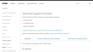 
                            6. Technical Support Contacts - Citrix