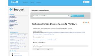 
                            6. Technician Console Desktop App v7.12 (Windows) - LogMeIn Support