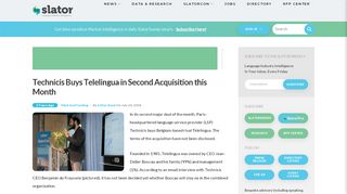 
                            11. Technicis Buys Telelingua in Second Acquisition this Month | Slator