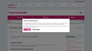 
                            2. Technicolor 582n: Frequently asked questions - Plusnet Community