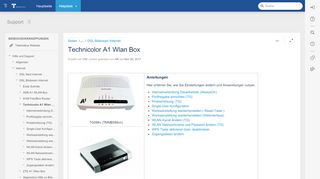
                            7. Technicolor A1 Wlan Box - Support - Globale Seite - Helpdesk
