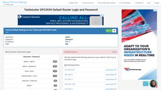 
                            3. Technicolor DPC3939 Default Router Login and Password - Clean CSS