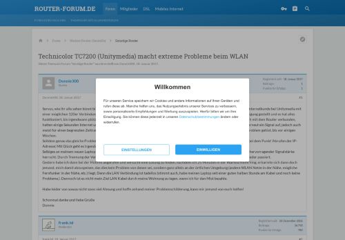 
                            11. Technicolor TC7200 (Unitymedia) macht extreme Probleme beim WLAN ...