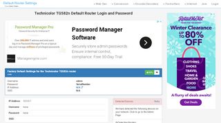 
                            4. Technicolor TG582n Default Router Login and Password - Clean CSS