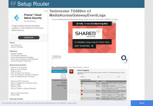 
                            7. Technicolor TG589vn v3 Screenshot MediaAccessGatewayEventLogs