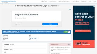 
                            3. technicolor TG788vn Default Router Login and Password - ...