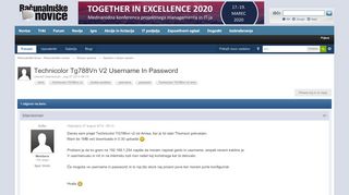 
                            5. Technicolor Tg788Vn V2 Username In Password - Splošno o strojni ...