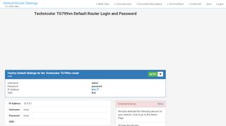 
                            3. Technicolor TG799vn Default Router Login and Password - ...