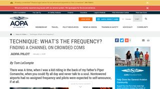 
                            4. Technique: What's the frequency? - AOPA