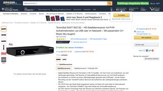 
                            12. TechniSat DIGIT ISIO S2 – HD-Satellitenreceiver mit PVR ... - Amazon