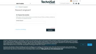 
                            4. TechniSat Online-Shop: Passwort vergessen