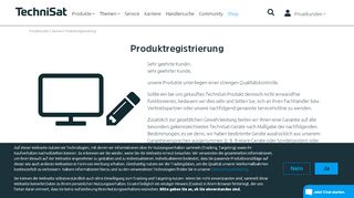 
                            9. TechniSat: Produktregistrierung - Service - DE