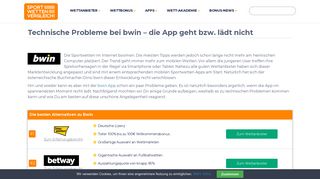 
                            7. Technische Probleme bei bwin - die App geht bzw. lädt nicht