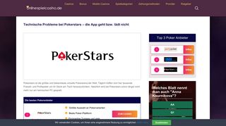
                            11. Technische Probleme bei Pokerstars - die App geht nicht