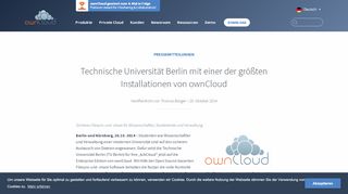 
                            8. Technische Universität Berlin mit einer der größten ... - ownCloud