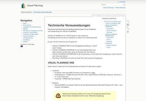 
                            8. Technische Voraussetzungen [Visual Planning]