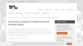 
                            7. Technischer Support für MailStore Service Provider Edition