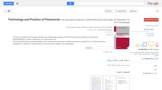 
                            6. Technology and Practice of Passwords: 9th International ...