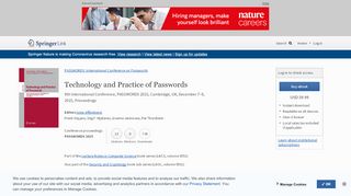 
                            2. Technology and Practice of Passwords | SpringerLink