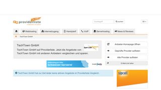 
                            8. TechTown GmbH im Webhosting und Internet Vergleich - providerliste ...