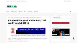 
                            9. TeckPlus.in, Internet, Education, Tech: Kerala GPF Annual Statement ...