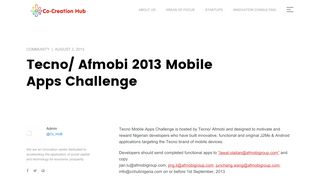 
                            3. Tecno/ Afmobi 2013 Mobile Apps Challenge - Co-Creation Hub ...