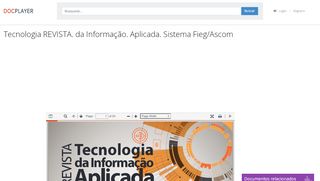 
                            13. Tecnologia REVISTA. da Informação. Aplicada. Sistema Fieg/Ascom ...