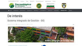 
                            7. Tecnológico de Antioquia - Sistema Integrado de Gestión - SIG