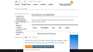
                            6. TECOSIM Locations worldwide