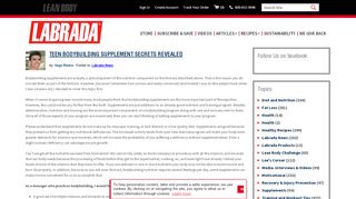 
                            10. Teen Bodybuilding Supplement Secrets Revealed - Labrada Nutrition