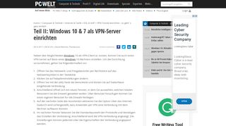 
                            3. Teil II: Windows 10 & 7 als VPN-Server einrichten - PC-WELT