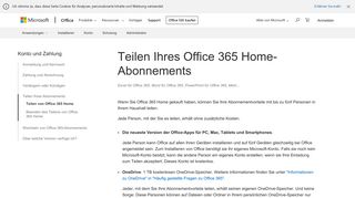 
                            6. Teilen Ihres Office 365 Home-Abonnements mit bis zu fünf Personen ...