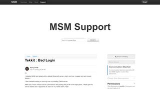 
                            9. Tekkit : Bad Login / Support / Discussion Area - MSM Support