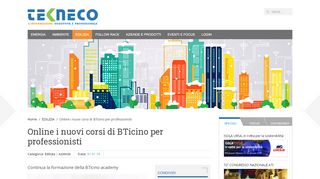 
                            10. Tekneco - Online i nuovi corsi di BTicino per professionisti