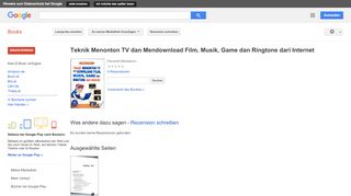 
                            6. Teknik Menonton TV dan Mendownload Film, Musik, Game dan Ringtone ... - Google Books-Ergebnisseite