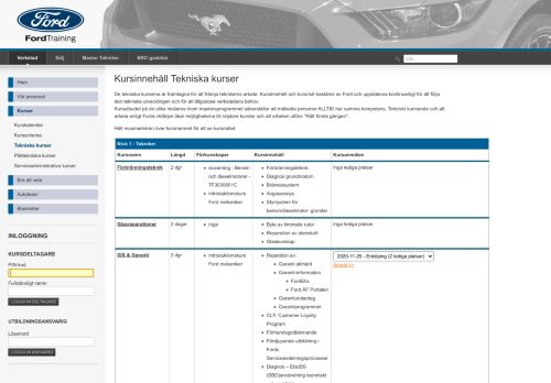 
                            8. Tekniska kurser - Välkommen till Ford Training