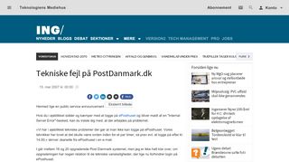 
                            10. Tekniske fejl på PostDanmark.dk | Ingeniøren
