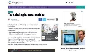 
                            2. Tela de login com efeitos – Código Fonte