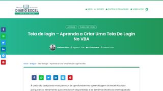 
                            3. Tela de login - Diário Excel