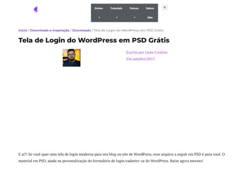 
                            7. Tela de Login do WordPress em PSD Grátis – Clube do Design