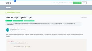 
                            5. Tela de login - javascript | Alura - Cursos online de tecnologia