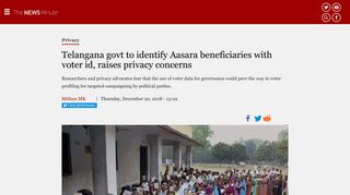 
                            11. Telangana govt to identify Aasara beneficiaries with voter id, raises ...