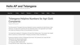
                            7. Telangana Helpline Numbers for Agri Gold Complaints – Hello AP and ...
