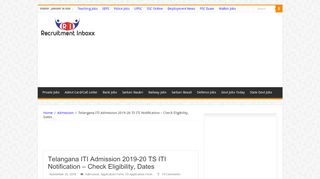 
                            11. Telangana ITI Admission 2019-20 TS ITI Notification - Check Eligibility ...