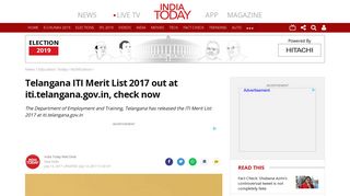 
                            12. Telangana ITI Merit List 2017 out at iti.telangana.gov.in, check now ...