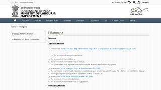 
                            4. Telangana | Ministry of Labour & Employment