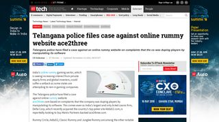 
                            7. Telangana police files case against online rummy website ...