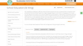 
                            11. Telangana State Portal School Education (SE Wing)