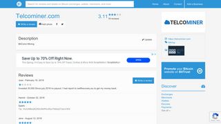 
                            3. Telcominer.com - 18 Reviews - Bitcoin Mining - BitTrust.org