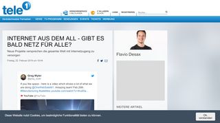 
                            9. Tele 1 | Internet aus dem All - Gibt es bald Netz für alle?